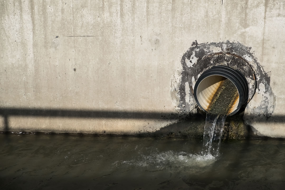 Industrial wastewater discharging in to river