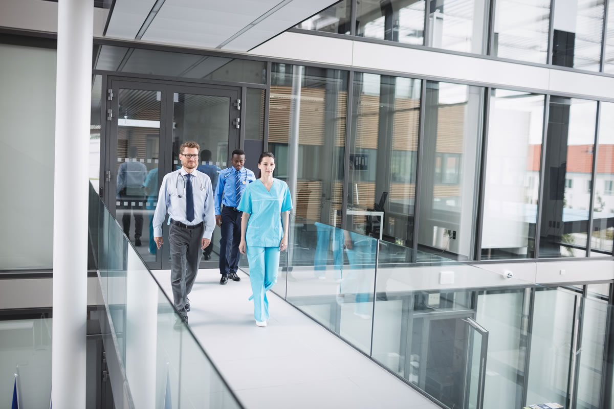 Large hospital building with complex water systems