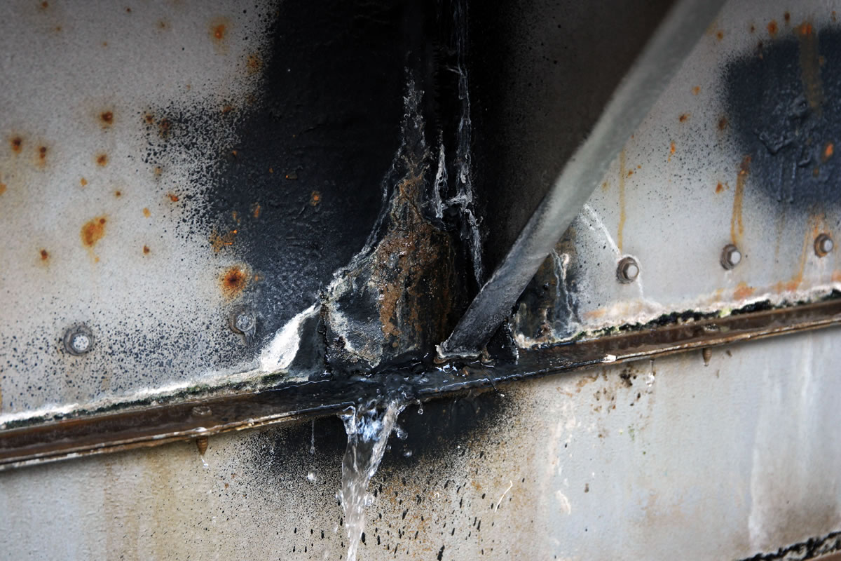 Uncontrolled water loss from cooling tower casing Uncontrolled water loss from cooling tower casing