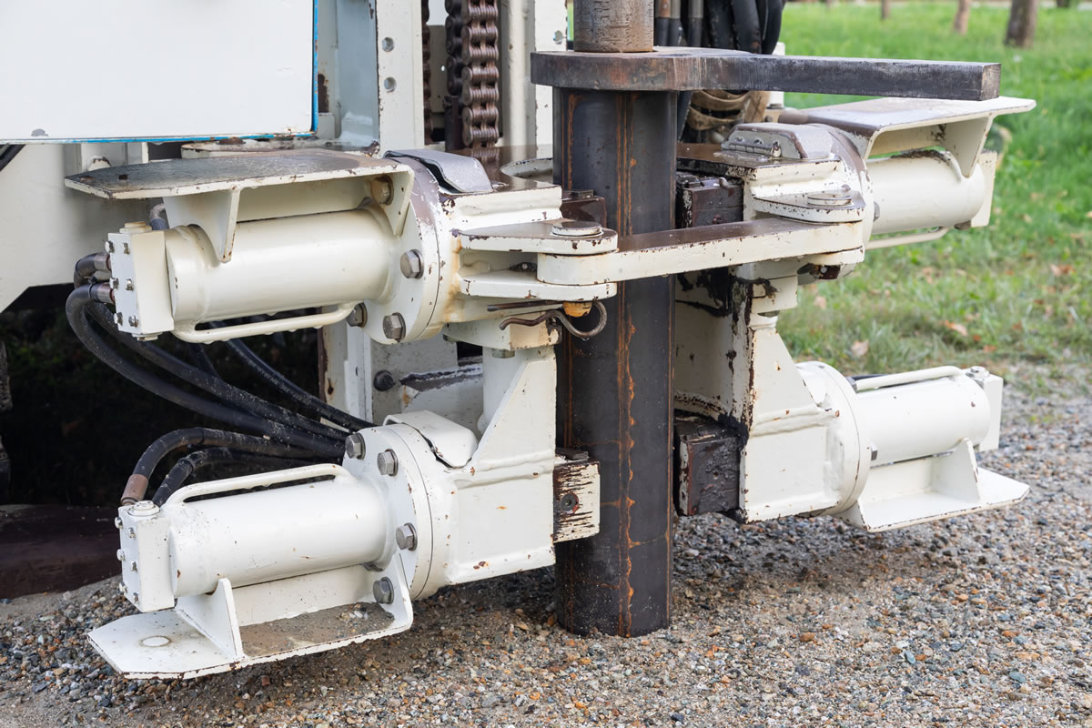 Water borehole drilling rig being used to drill new borehole