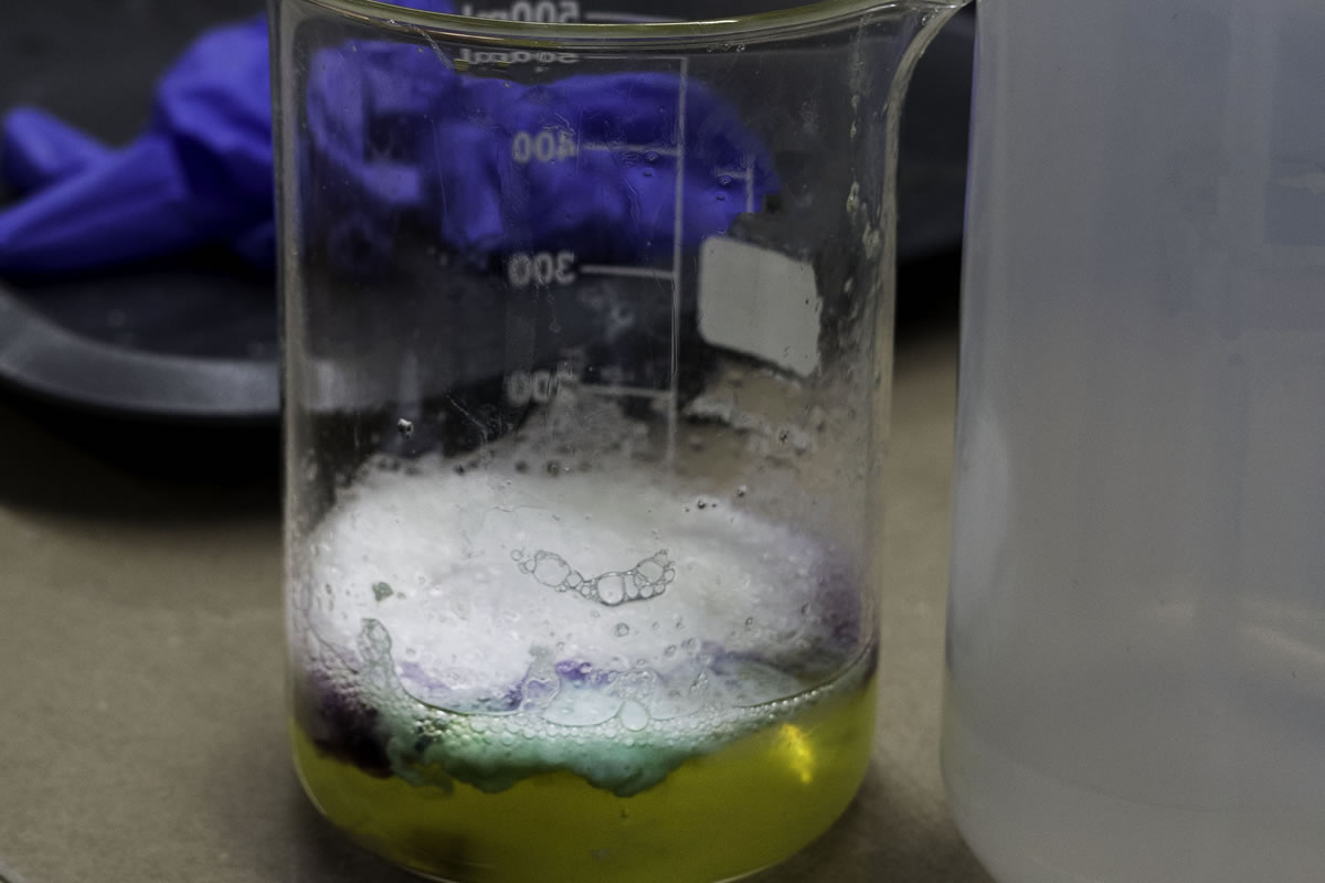 Analysing water sample for physical contamination in laboratory Analysing water sample for physical contamination in laboratory