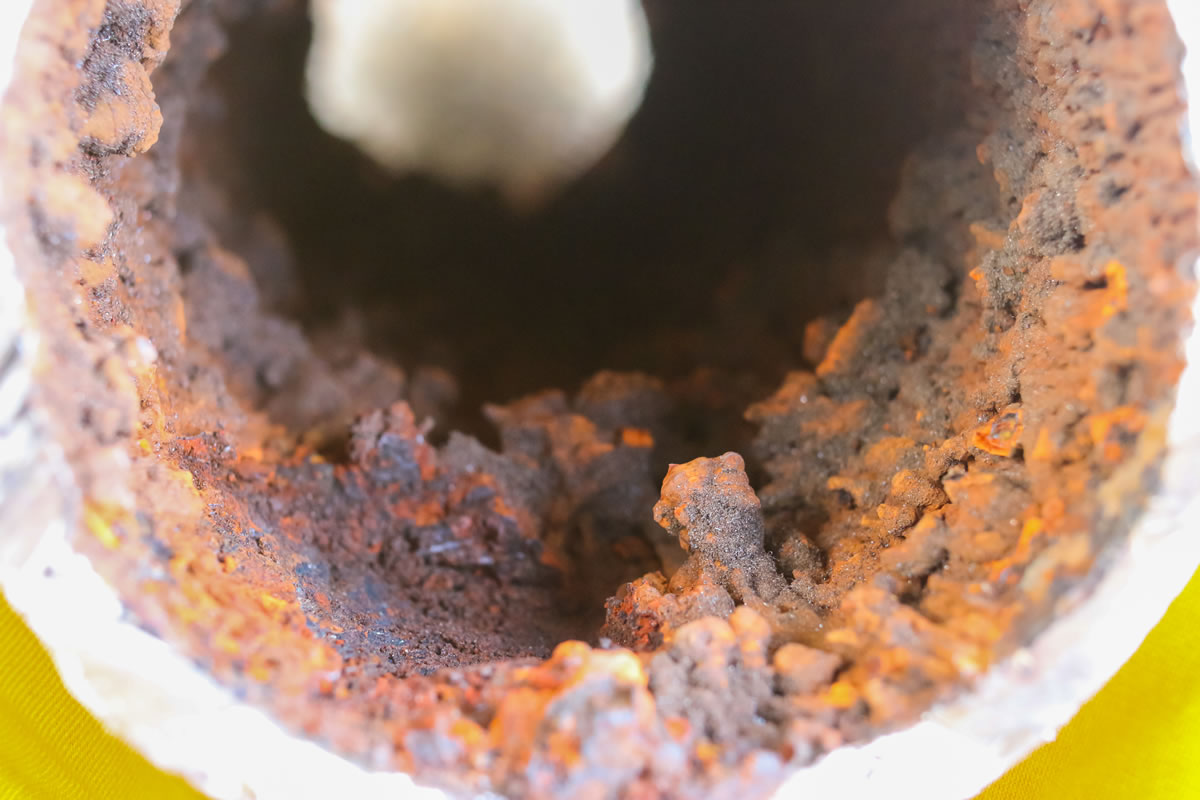 Extensive internal corrosion to internal steam boiler pipework