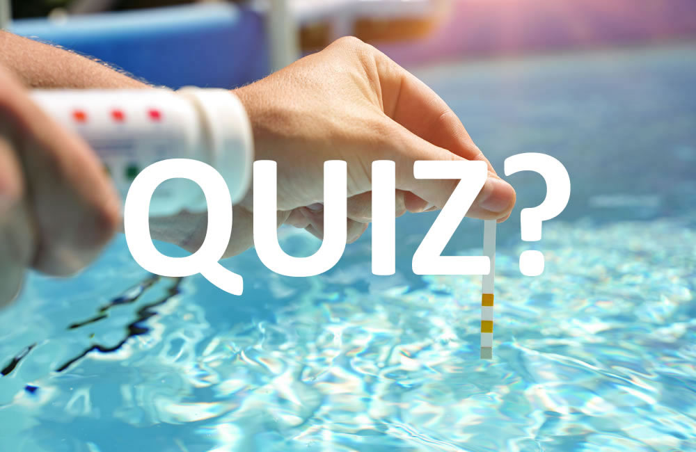 Pool operator testing swimming pool water quality with a test strip during a routine swimming pool health assessment.